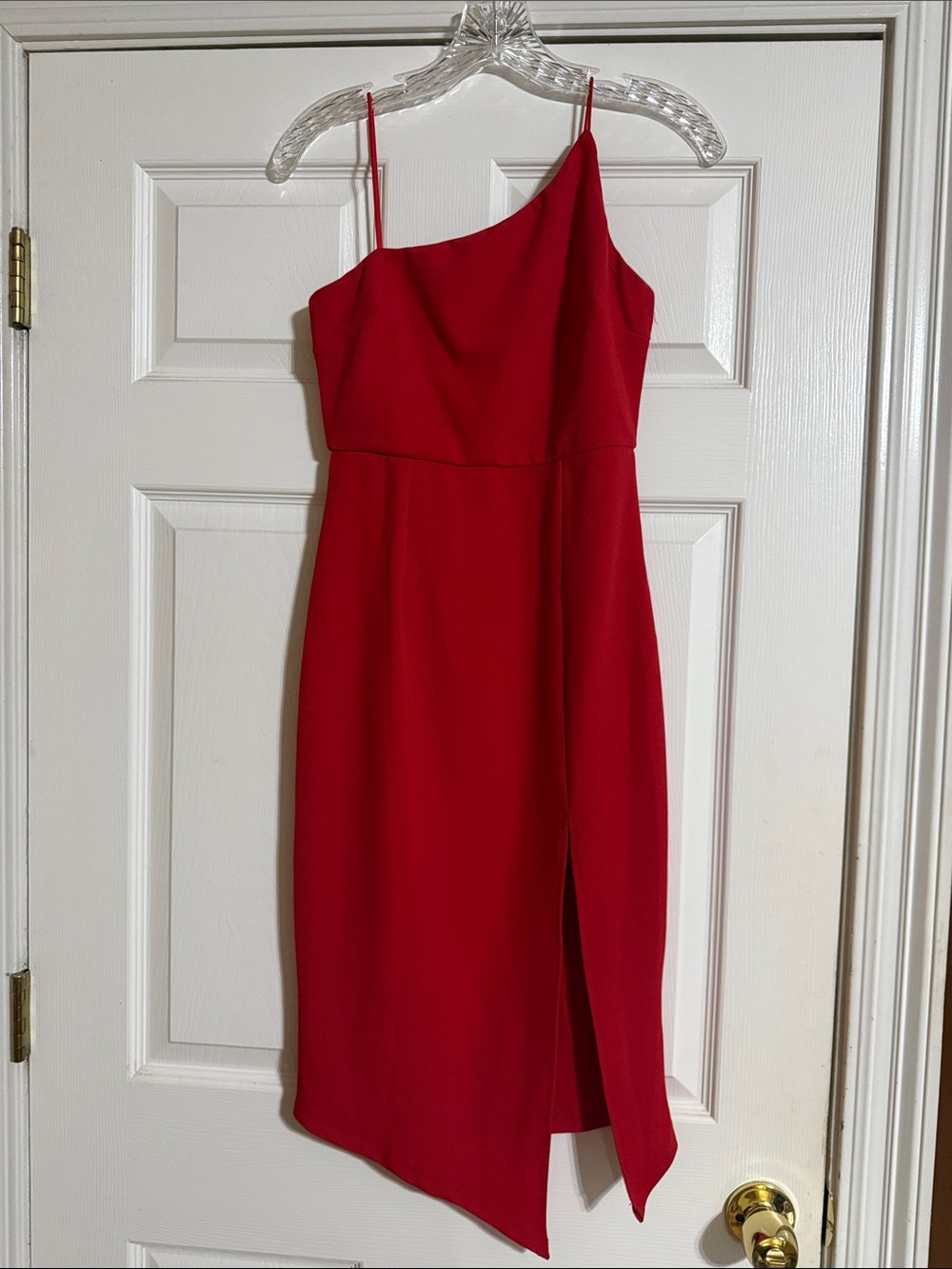 Princess Polly Red One-Shoulder Asymmetrical Midi Dress